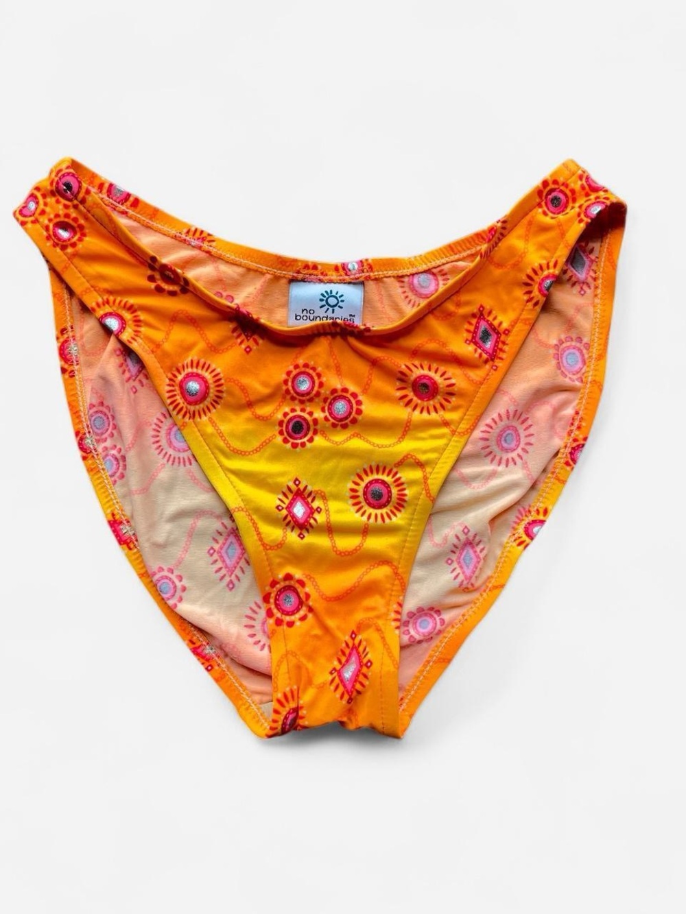 No Boundaries Orange and Pink Sunburst Bikini Bottoms